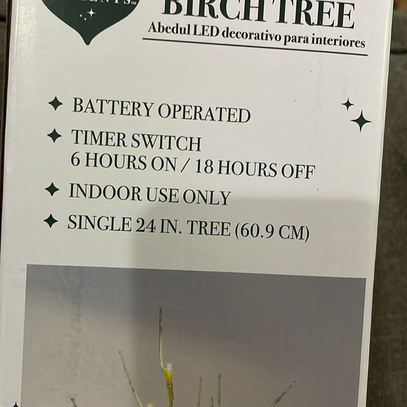 Indoor Christmas Light Up LED Faux Birch Trees, 24” - Picture 9 of 10